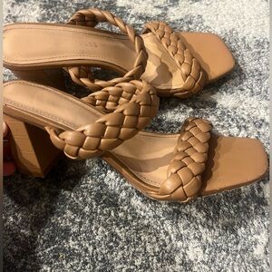Sincerely Jules Tan Braided Heeled Sandals